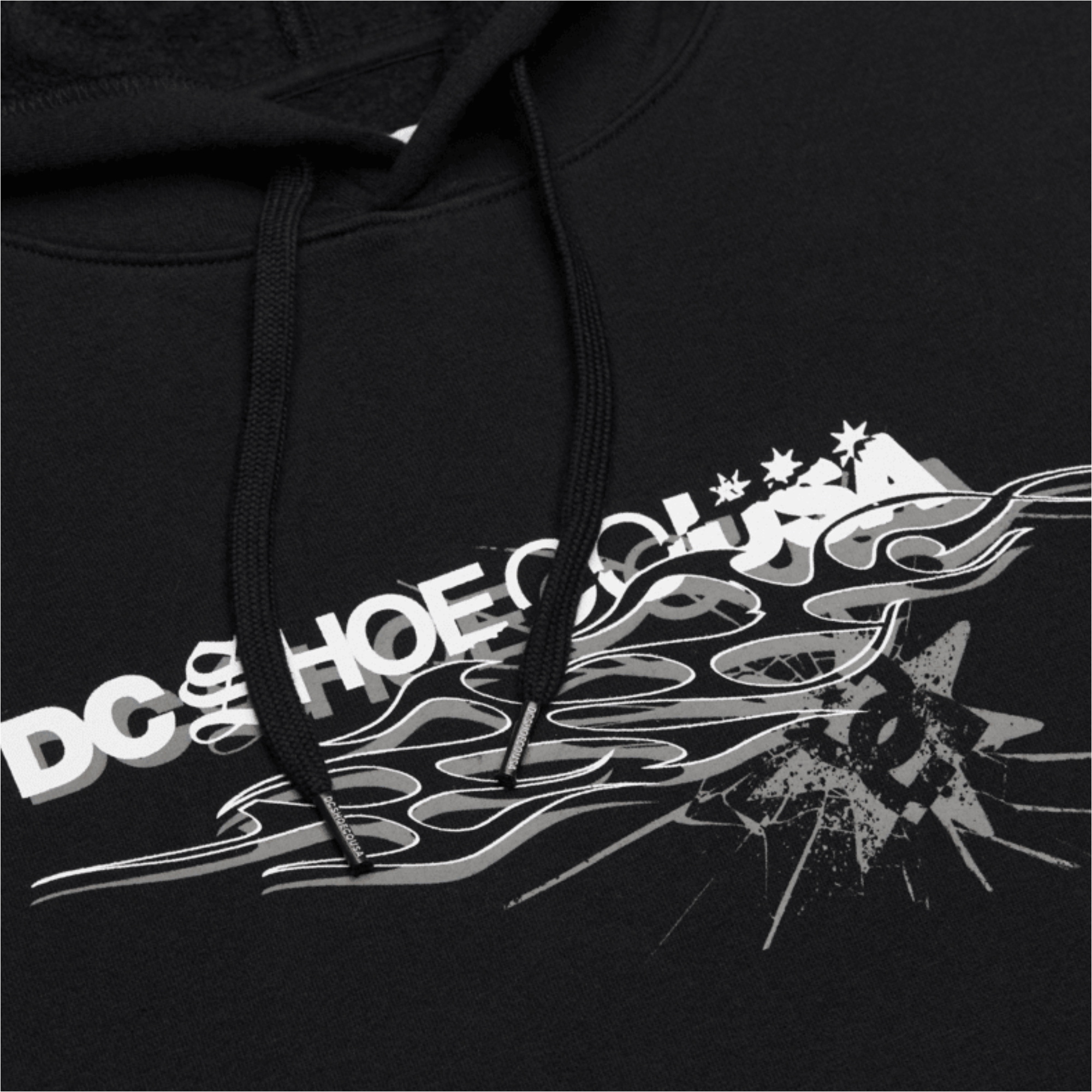 2026 DC Shoes Mens Side Flame Hoodie EDYSF03285 - Black